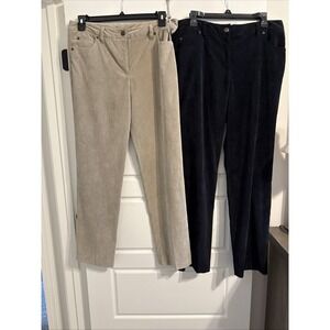 Women's New Direction,‎ Lot Of Two Black And Beige Size 12  Corduroy Pants